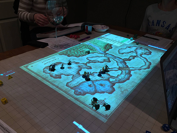 Playing DnD with a project map to integrate digital with the analog for Power Play